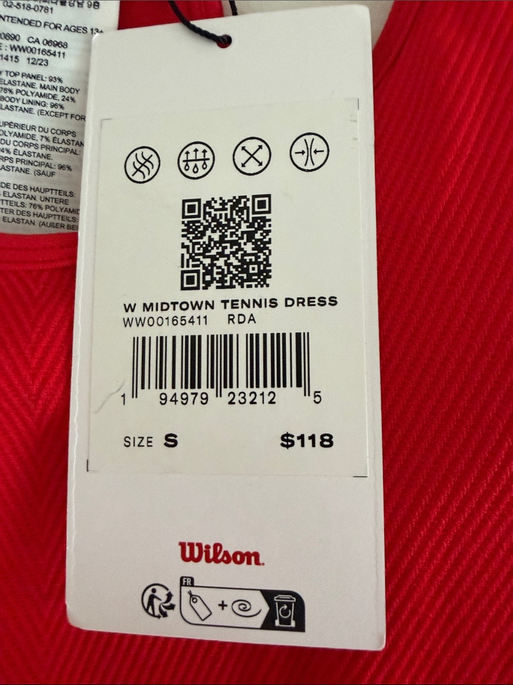 Wilson Midtown Pleated Tennis Dress - red (infrared) - Picture 2 of 2